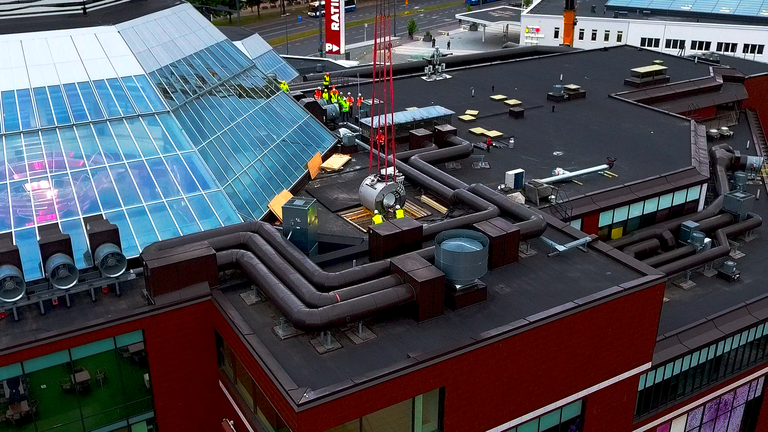 Ilmakuva Koskikeskuksen katolta